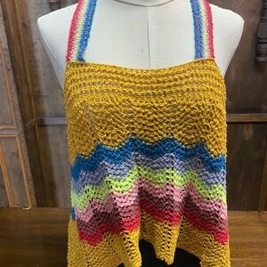 Free People Colorful Crochet Tank